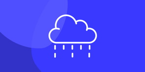 Depression support White rain cloud icon suggesting sadness and depression on a light and dark blue background